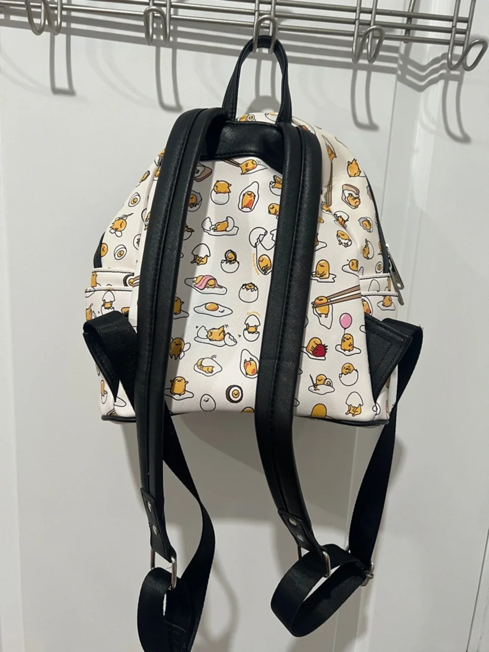 Loungefly White & Yellow Gudetama The Lazy Egg Mini Backpack